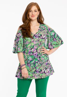 Yoek Tuniek flare TIFFANY | Groen | Maat 54/56