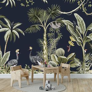 Naadloos Design Behang Jungle Birds by Night 280x480