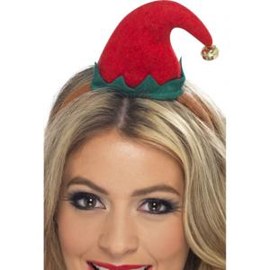 Verkleed haarband Mini elfenmuts - diadeem - vilt - kerst accessoires