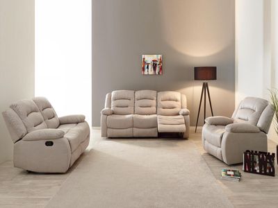 Relaxzetel manueel set DERBY 1+2+3 plaatsen stof Baugy