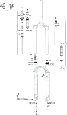 ROCKSHOX verende voorvork "judy silver tk" 27,5" susp.fork rs judy sil.tk 100mm black poploc