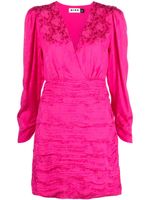 Rixo robe courte en satin - Rose - thumbnail