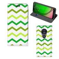 Motorola Moto G7 Play | Hoesje met Magneet | Zigzag Groen