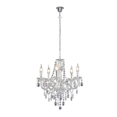 Trio KroonluchterLuster Crystal 52cm 5-lichts grijs - R1107-00