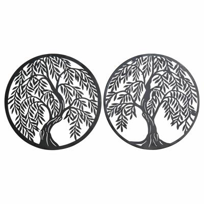 Wanddecoratie DKD Home Decor Boomstructuur Metaal (2 pcs) (40 x 1 x 40 cm)