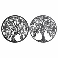 Wanddecoratie DKD Home Decor Boomstructuur Metaal (2 pcs) (40 x 1 x 40 cm)