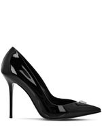 Philipp Plein escarpins en cuir à bout pointu 105 mm - Noir