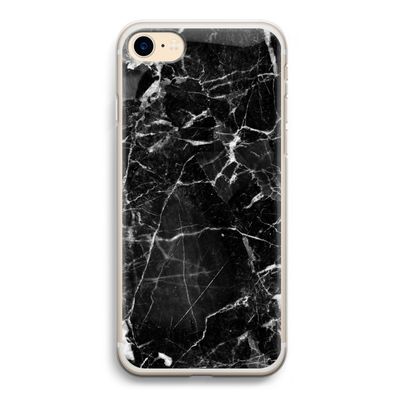 Zwart Marmer 2: iPhone 7 Transparant Hoesje