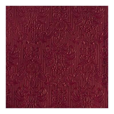 Servetten Luxe - 15x stuks - 33 x 33 cm - bordeaux - barok patroon - 3 laags