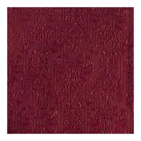 Servetten Luxe - 15x stuks - 33 x 33 cm - bordeaux - barok patroon - 3 laags