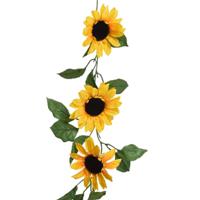 Bloemen slinger - zonnebloem - kunstplant - geel - 150 cm - Helianthus - thumbnail