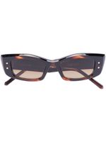 Valentino Eyewear lunettes de soleil à monture rectangulaire - Marron