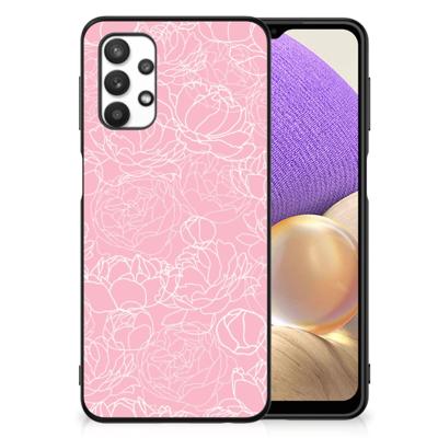 Samsung Galaxy A32 5G Bloemen Hoesje White Flowers