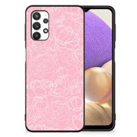 Samsung Galaxy A32 5G Bloemen Hoesje White Flowers