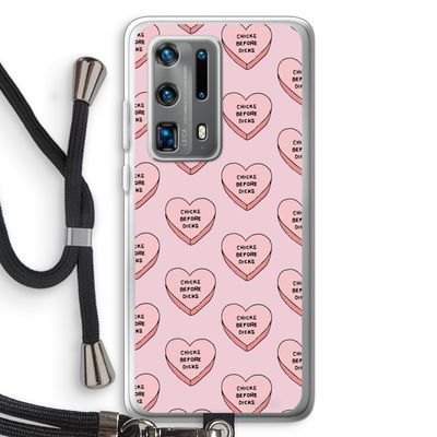 Chicks before dicks: Huawei P40 Pro Plus Transparant Hoesje met koord