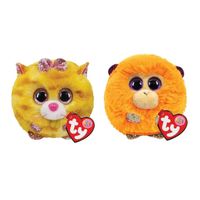 Ty - Knuffel - Teeny Puffies - Tabitha Cat & Coconut Monkey