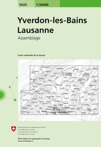 Wandelkaart - Topografische kaart 5020 Yverdon-les-Bains - Lausanne |