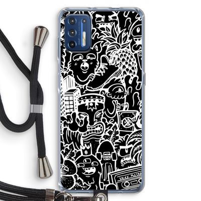 Vexx Black Mixtape: Motorola Moto G9 Plus Transparant Hoesje met koord