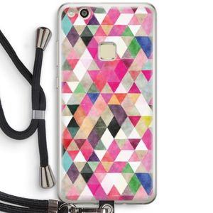Gekleurde driehoekjes: Huawei Ascend P10 Lite Transparant Hoesje met koord