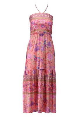 K Design - Roze Jurk bandeau bloemen - Maat XXL