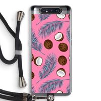Kokosnoot roze: Samsung Galaxy A80 Transparant Hoesje met koord