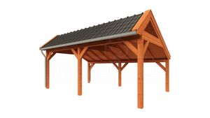 Trendhout Kapschuur De Stee 600x425 cm- Kapschuurdak- Onbehandeld lariks Douglas hout- Trendhout