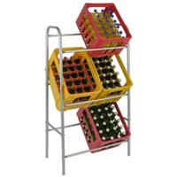 Krattenrek voor 6 kratten - bierkrat rek - zilver - 65 x 34 x 115 cm - horeca - opruimen