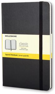 Moleskine notitieboek, ft 9 x 14 cm, geruit, harde cover, 192 bladzijden, zwart