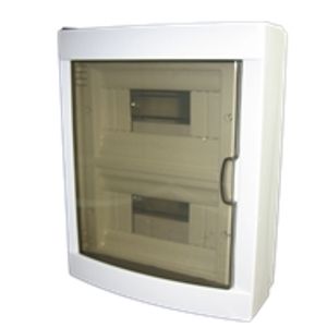 SEP -LS24 opbouw 24 module kast dubbele rij met din rail kleur wit 312x344x105mm IP40