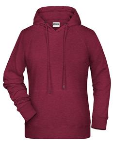 James & Nicholson JN8023 Ladies´ Hoody - /Burgundy-Melange - XL