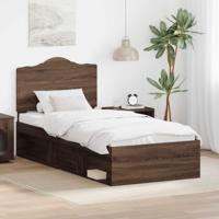 Bedframe Bruin Eiken 90 x 190 cm Massief grenenhout