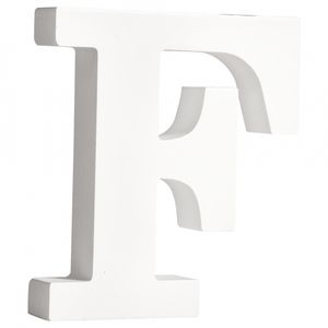 Witte houten letter F 11 cm   -