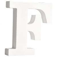 Witte houten letter F 11 cm   - - thumbnail