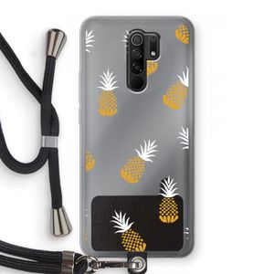 Ananasjes: Xiaomi Redmi 9 Transparant Hoesje met koord