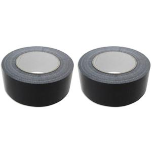 Ducttape rol - 2x - zwart - 50 meter - 50 mm breed - tape - taperol - Olie- en waterbestendig