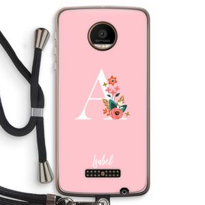 Pink Bouquet: Motorola Moto Z Force Transparant Hoesje met koord