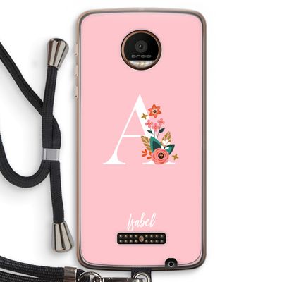 Pink Bouquet: Motorola Moto Z Force Transparant Hoesje met koord
