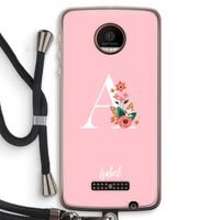 Pink Bouquet: Motorola Moto Z Force Transparant Hoesje met koord