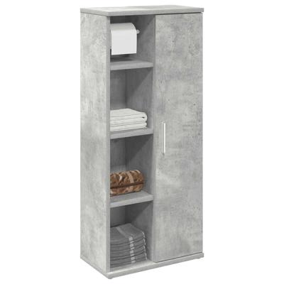 Badkamerkast met rolhouder 39x22x90 cm betongrijs