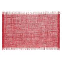 Secret de Gourmet Jute tafel placemat - rood - 45 x 30 cm - Onderleggers - met rafels - thumbnail