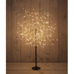 Lichtboom - zwart - 120 cm - metaal - 600 led lichtjes - warm wit - verlichte kerstboom