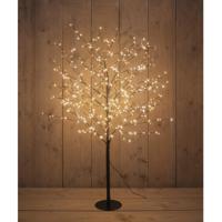 Lichtboom - zwart - 120 cm - metaal - 600 led lichtjes - warm wit - verlichte kerstboom