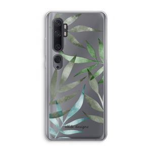 Tropical watercolor leaves: Xiaomi Mi Note 10 Transparant Hoesje