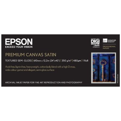 EPSON Premier art water resistant canvas inkjet 350g/m2 610mm x 12.2m 1 rol 1-pack