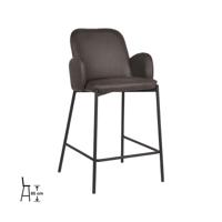 D-MAXX Barkruk Jari - Antraciet - Microfiber - Zithoogte 65