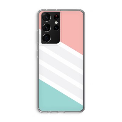 Strepen pastel: Samsung Galaxy S21 Ultra Transparant Hoesje