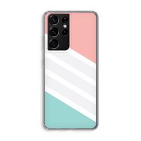 Strepen pastel: Samsung Galaxy S21 Ultra Transparant Hoesje