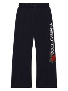 Dolce & Gabbana Kids pantalon de jogging à logo imprimé - Bleu