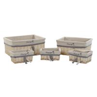 Mandenset DKD Home Decor 48 x 38 x 13 cm Polyester Spiralen (5 Stuks)