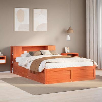 Bedframe zonder matras massief grenenhout wasbruin 120x200 cm Bedframe zonder matras massief grenenhout wasbruin 120x200 cm
